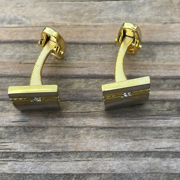 Men Jewelry Cuff Links Gold Tone Fashion Jewelry Dress Shirt Studd Cufflinks New - Picture 4 of 9